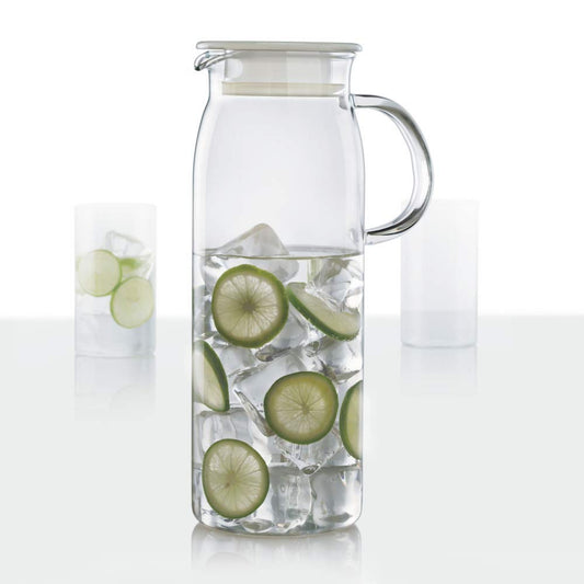 Borosil Marina 1000 ml Borosilicate Glass Jug with Handle & Lid | Scratch-Resistant, Flame Proof, Dishwasher Safe | Multipurpose Jug for Dining Table | Transparent