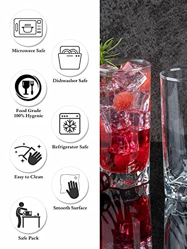 Luminarc Ascot Highball Glass Water and Juice Glasses Set of 6 Pieces 330ml