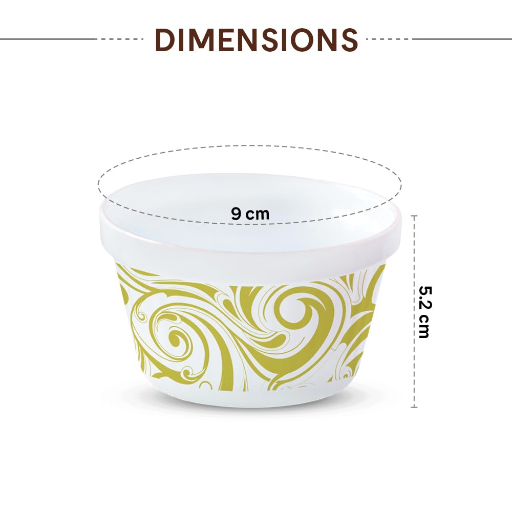 Larah by BOROSIL Ice Cream Bowl/Dessert Set(Set of 6) - Glass, 190ml, Frosty Green