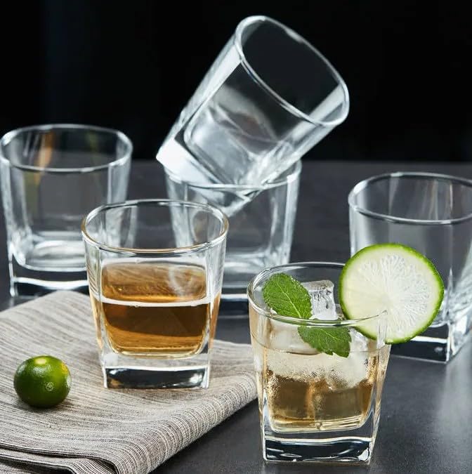 Ocean Plaza Rock 295ml Tumbler Set of 6 – Stylish Glassware for Whiskey, Cocktails, and Everyday Drinks | Dishwasher Safe | Clear & Transparent | ome Party, Offices, Hotel & Restaurant
