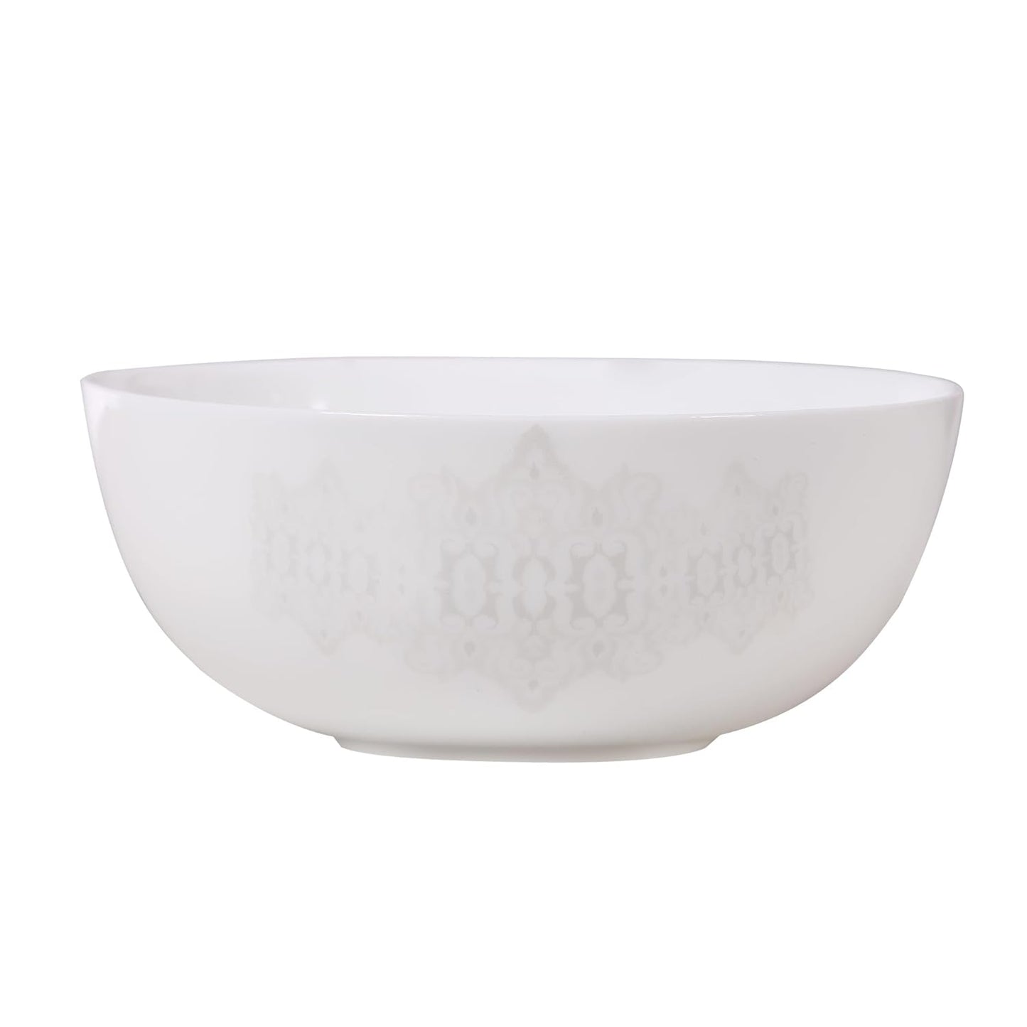 Cello Opalware Royale Series Pristine Dinner Set, 27 Units | Opal Glass Dinner Set for 6 | Crockery Set for Festive Ocassions, Parties | White Plate and Bowl Set