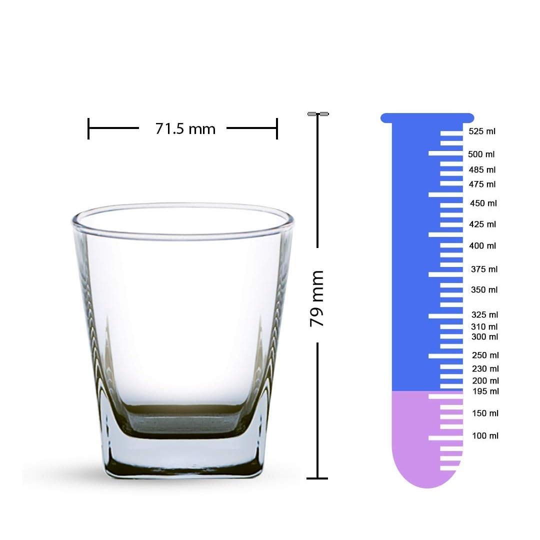 Ocean Plaza Rock 295ml Tumbler Set of 6 – Stylish Glassware for Whiskey, Cocktails, and Everyday Drinks | Dishwasher Safe | Clear & Transparent | ome Party, Offices, Hotel & Restaurant