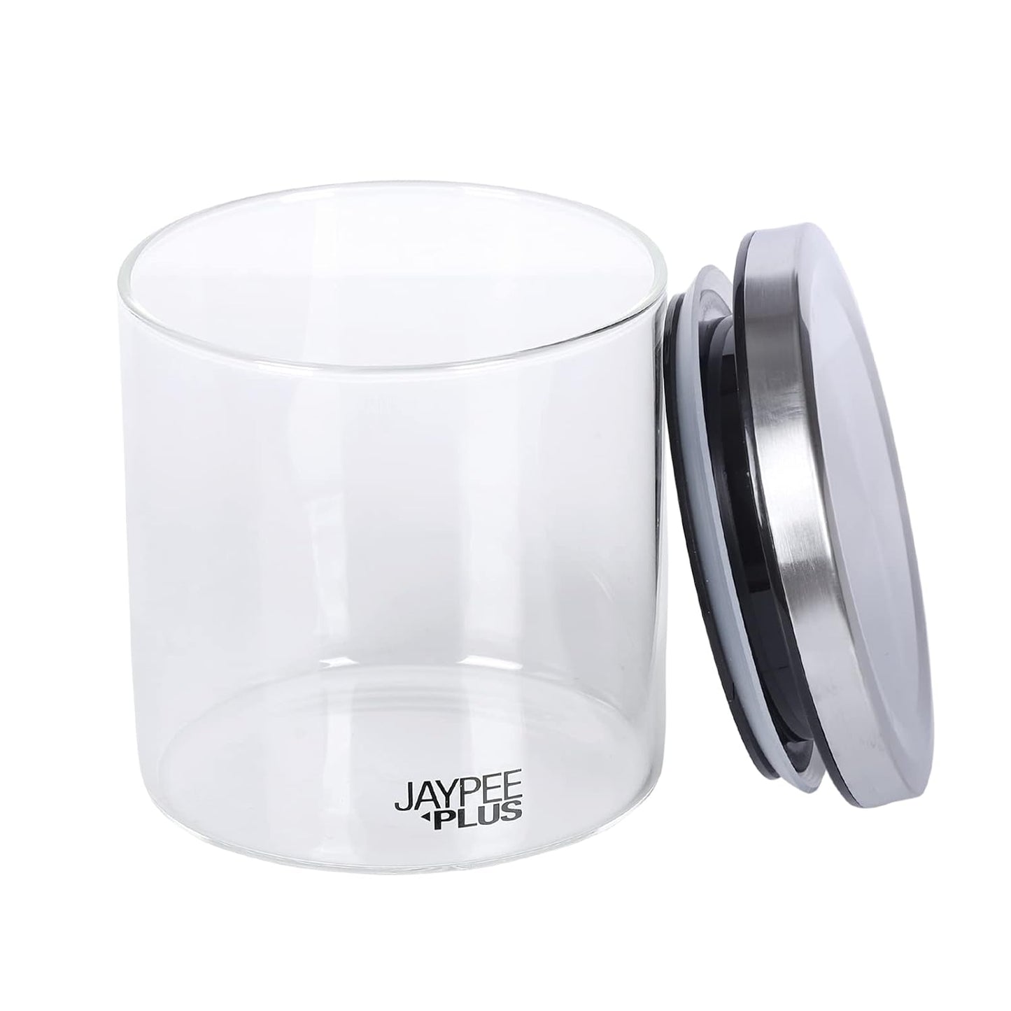 Jaypee Plus Uniklass Klear Round Borosilicate Kitchen Storage Jar Container With Airtight Lid