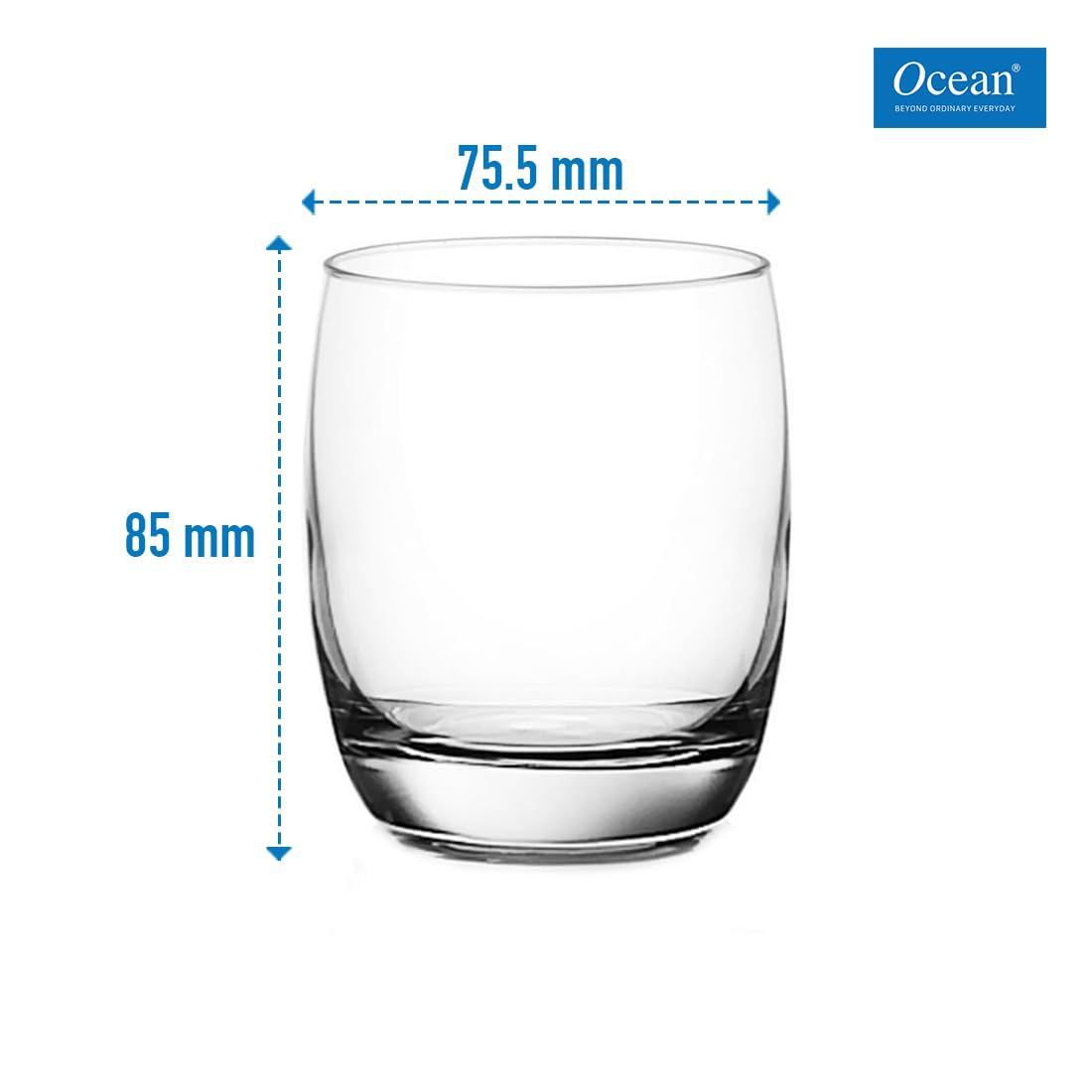 Ocean Ivory Rock Glasses – Set of 6 (265 ml) | Elegant Glassware for Every Occasion