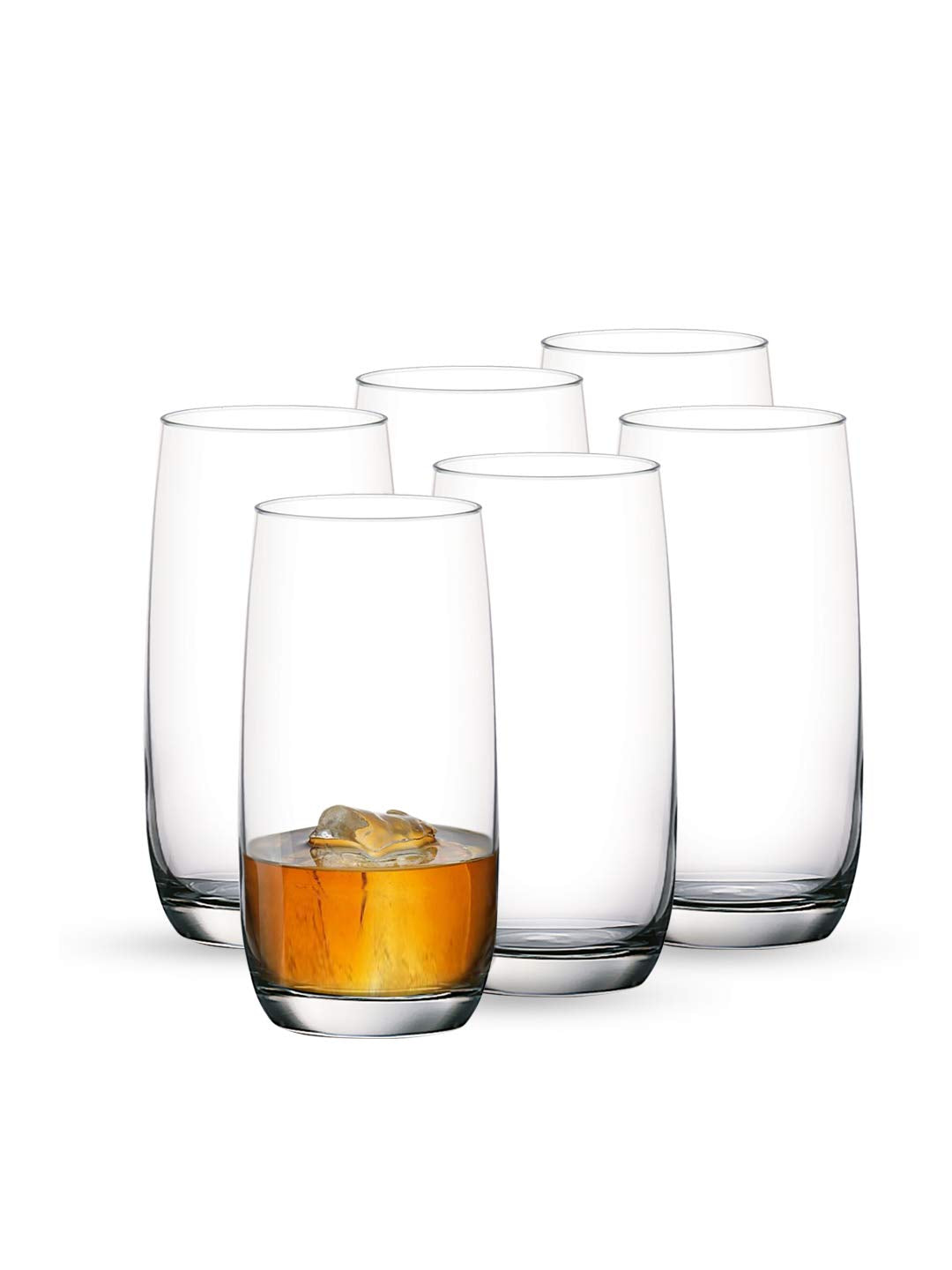 Ocean Ivory Hi Ball whiskey Glass Set, 370ml, Set of 6, Transparent