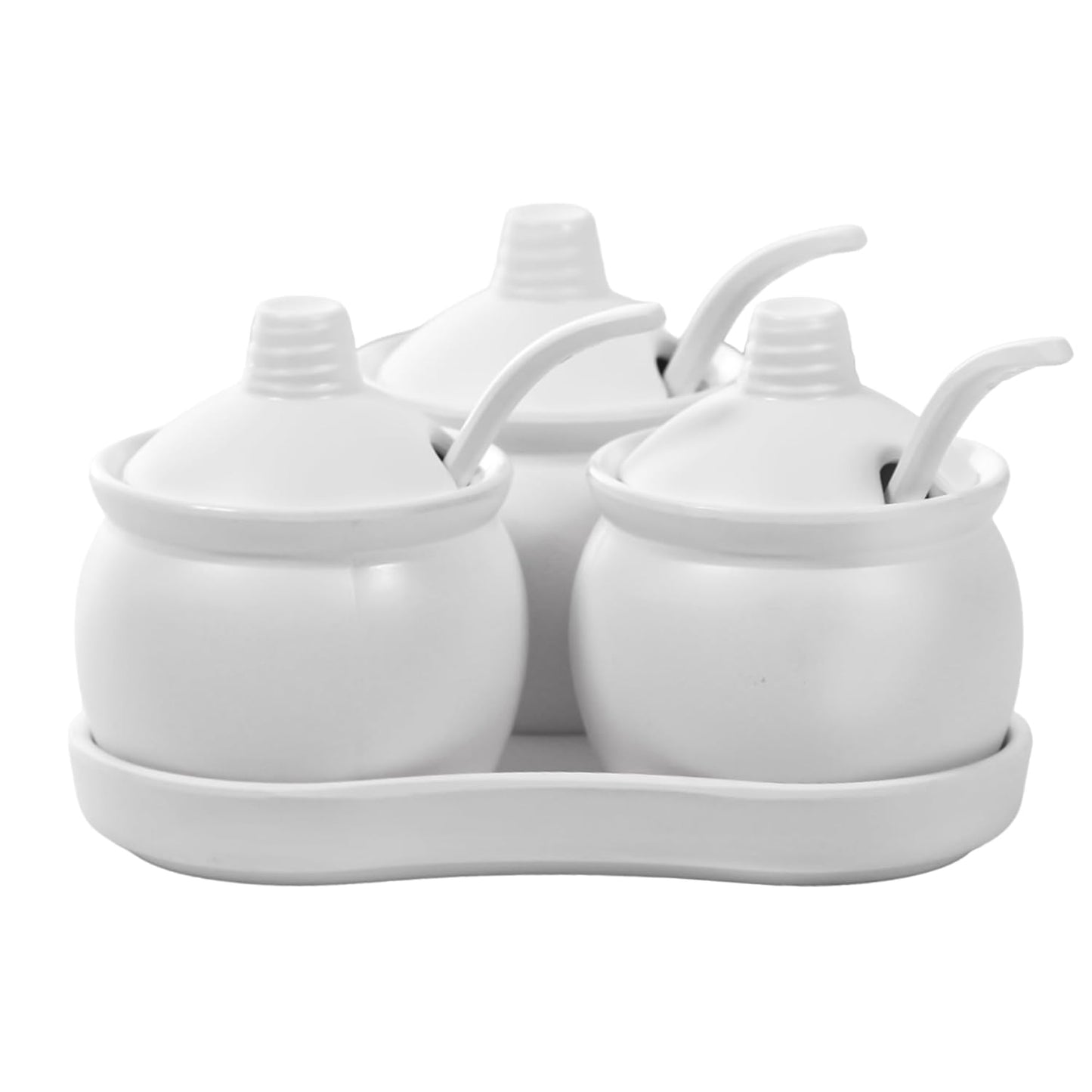 Cello melamine Minty Mukhwas set, pickle set, spice set - set of 3 Pcs White