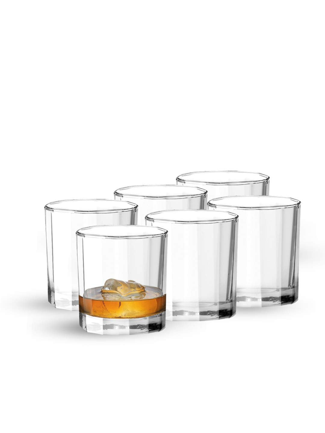 Ocean Victoria Rock 325ml | Soda Lime Glass | Set of 6 | Clear & Transparent | Used to Serve Whiskey, Water, Soft Drink, and Other Iced Beverages |Home Party, Offices, Hotel & Restaurant