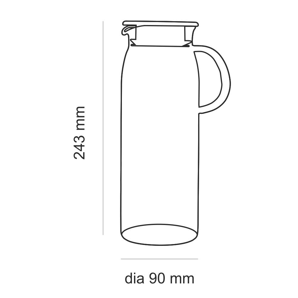 Borosil Marina 1000 ml Borosilicate Glass Jug with Handle & Lid | Scratch-Resistant, Flame Proof, Dishwasher Safe | Multipurpose Jug for Dining Table | Transparent