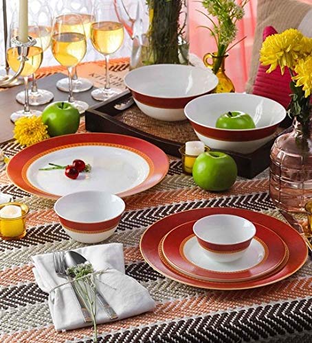 LaOpala Sovrana Ameerah Red Dinner Set – 33 Pieces