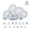 Cello Opalware Ariana Infinity Blue Dinner Set, 27 Units, White