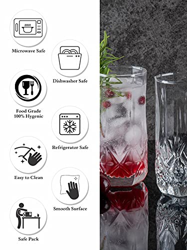 Luminarc Brighton Highball Glass Water Juice Glasses Set of 6 Pieces 310ml