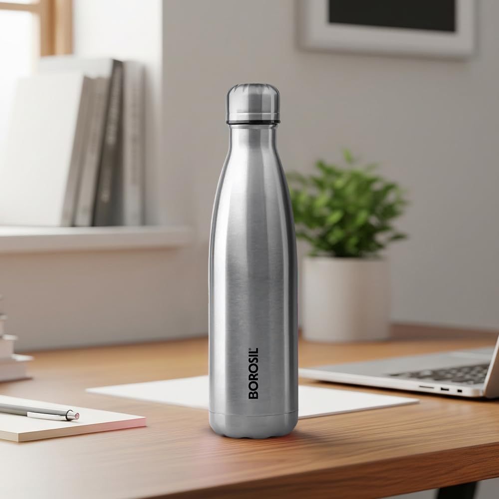 Borosil - Stainless Steel Hydra Bolt - Vacuum Insulated Flask Water Bottle, 750ML