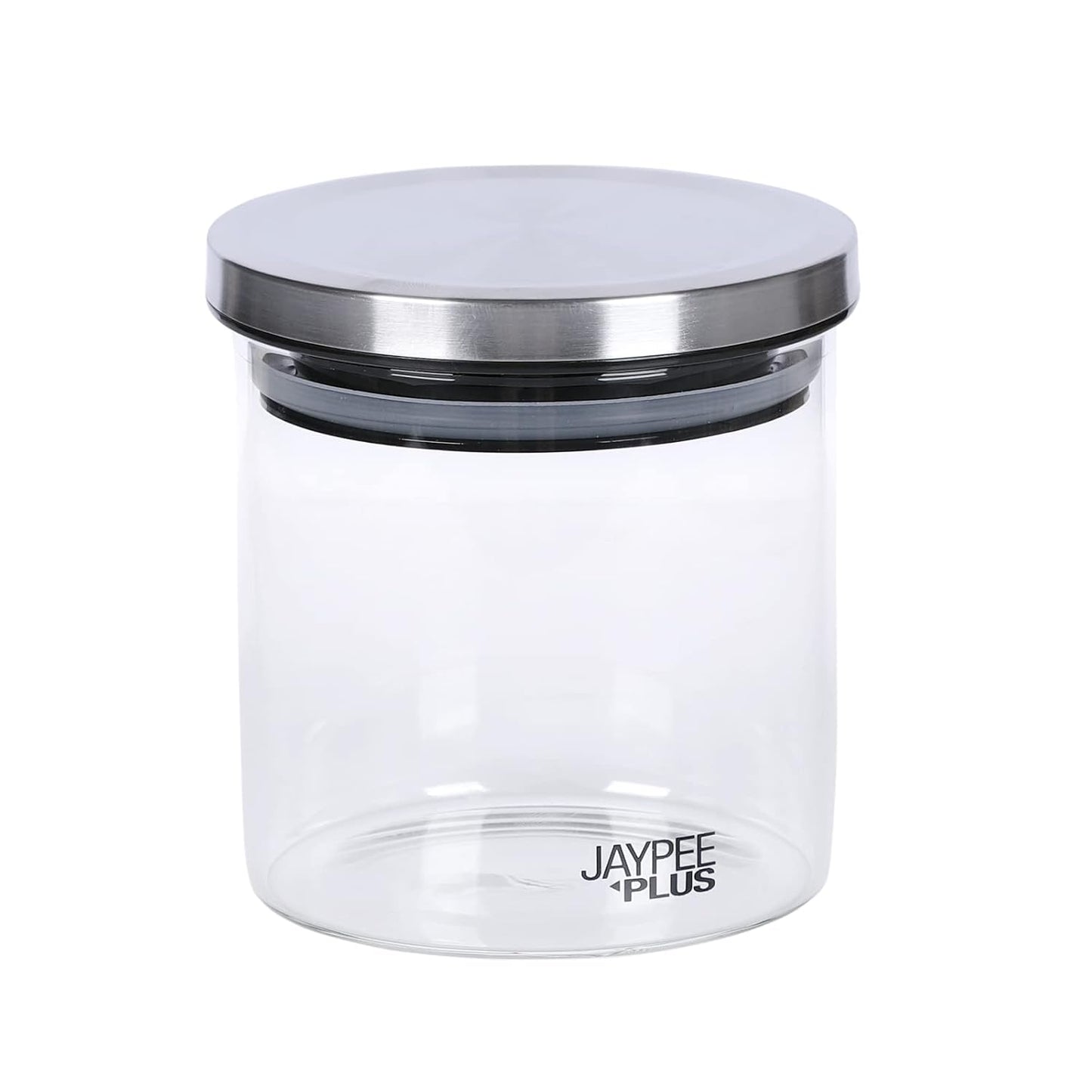 Jaypee Plus Uniklass Klear Round Borosilicate Kitchen Storage Jar Container With Airtight Lid