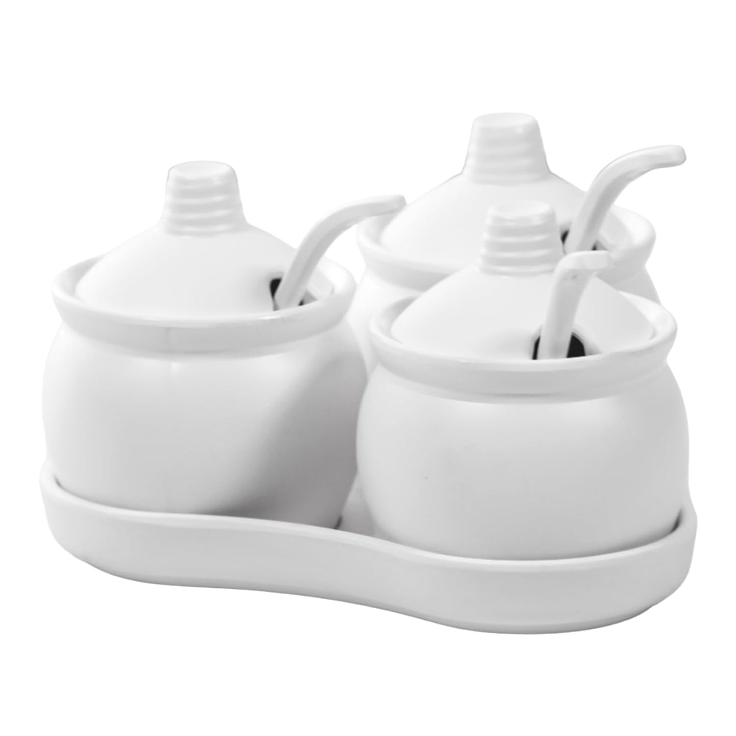 Cello melamine Minty Mukhwas set, pickle set, spice set - set of 3 Pcs White