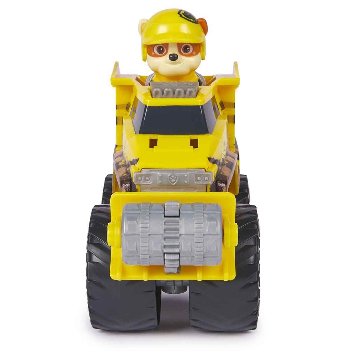 Paw Patrol Rubble Rescue Wheels - Collectable Action Car Figure - Children's Toy for 3 Years and Above | Rescue Wheels Excavator Pack with Roller with Rubble Figure Paw Patrol vehicle for children from 3 years old.