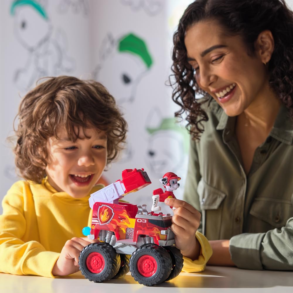 Paw Patrol Marshall Rescue Wheels - Collectable Action Car Figure - 2 Projectiles - Children's Toy for 3 Years and Above
