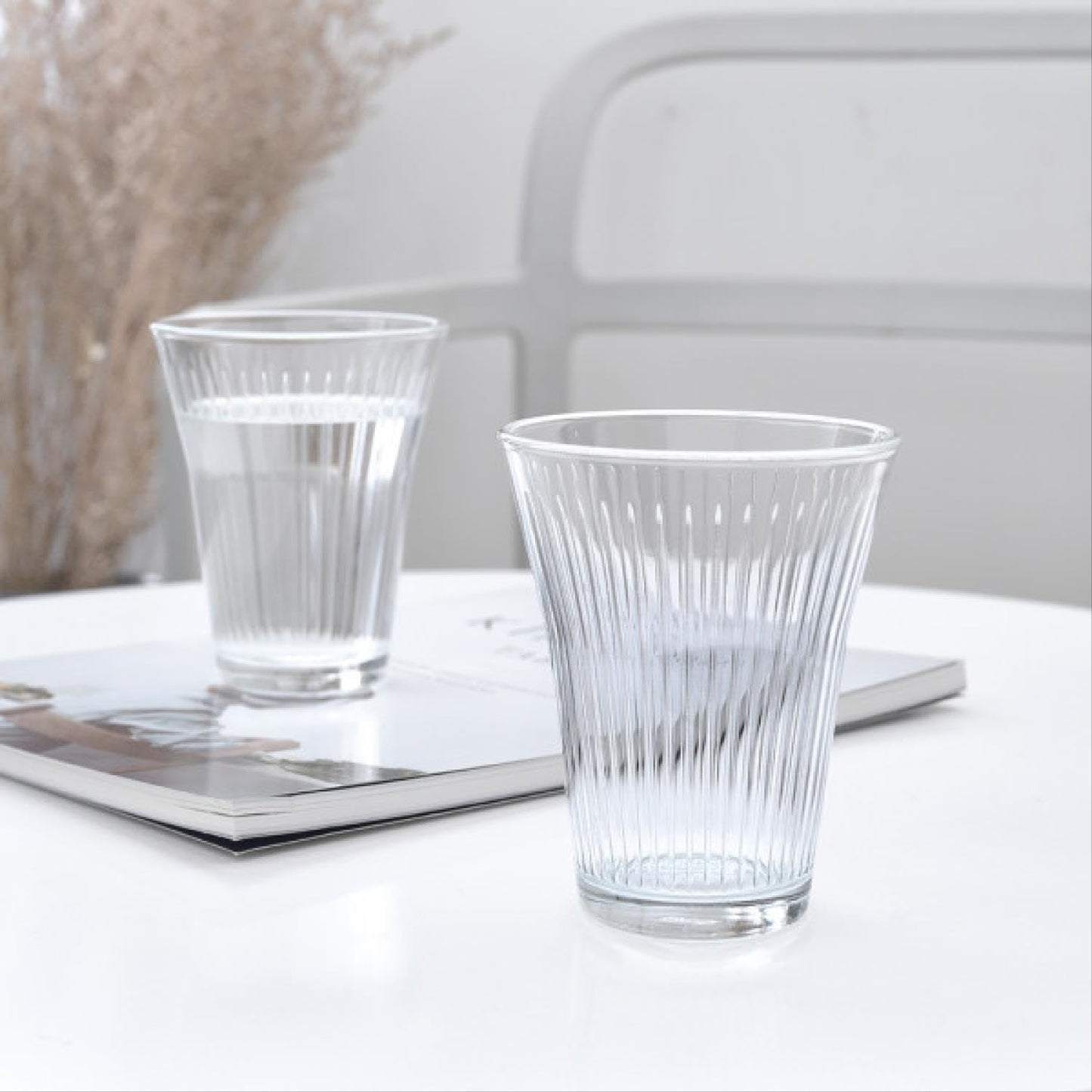 Ocean Space Stripe Hi Ball Glass Set Of 6 300Ml, P03862, Mocktail Glass, Highball Glass, Beverage Glass, Water Glass, Juice Glass