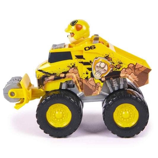 Paw Patrol Rubble Rescue Wheels - Collectable Action Car Figure - Children's Toy for 3 Years and Above | Rescue Wheels Excavator Pack with Roller with Rubble Figure Paw Patrol vehicle for children from 3 years old.