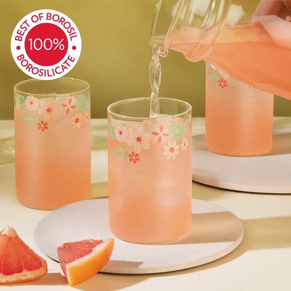 Borosil 295ml Ayana Vision 6pc Transparent Drinking Glass | Borosilicate Glass Tumblers for Water, Cold Drinks, Juice | Flame Proof, Microwave & Dishwasher Safe | for Daily use & Gifting
