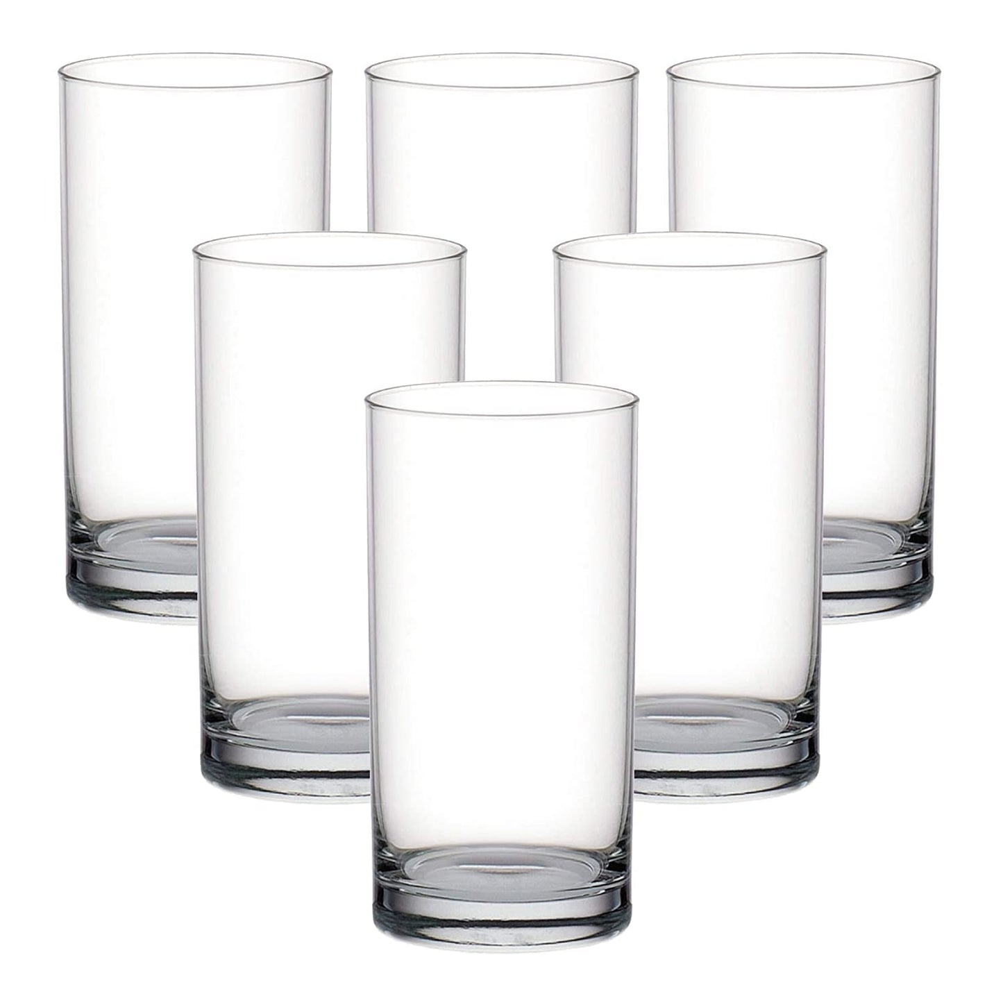 Ocean Fin Line Hi Ball 280ml | Set of 6 | Soda Lime Glass | Clear & Transparent | Used to Serve Water, Juice, Soft Drink, and Other Iced Beverages | Home Party, Offices, Hotel & Restaurant