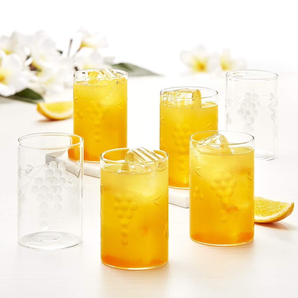 Borosil 295ml 6pc Vision Berry Cut Design Medium Drinking Glass Set | Made in India Borosilicate Glass Tumblers for Water, Cold Drinks, Juice| Microwave & Dishwasher Safe for Dailyuse & Giftin