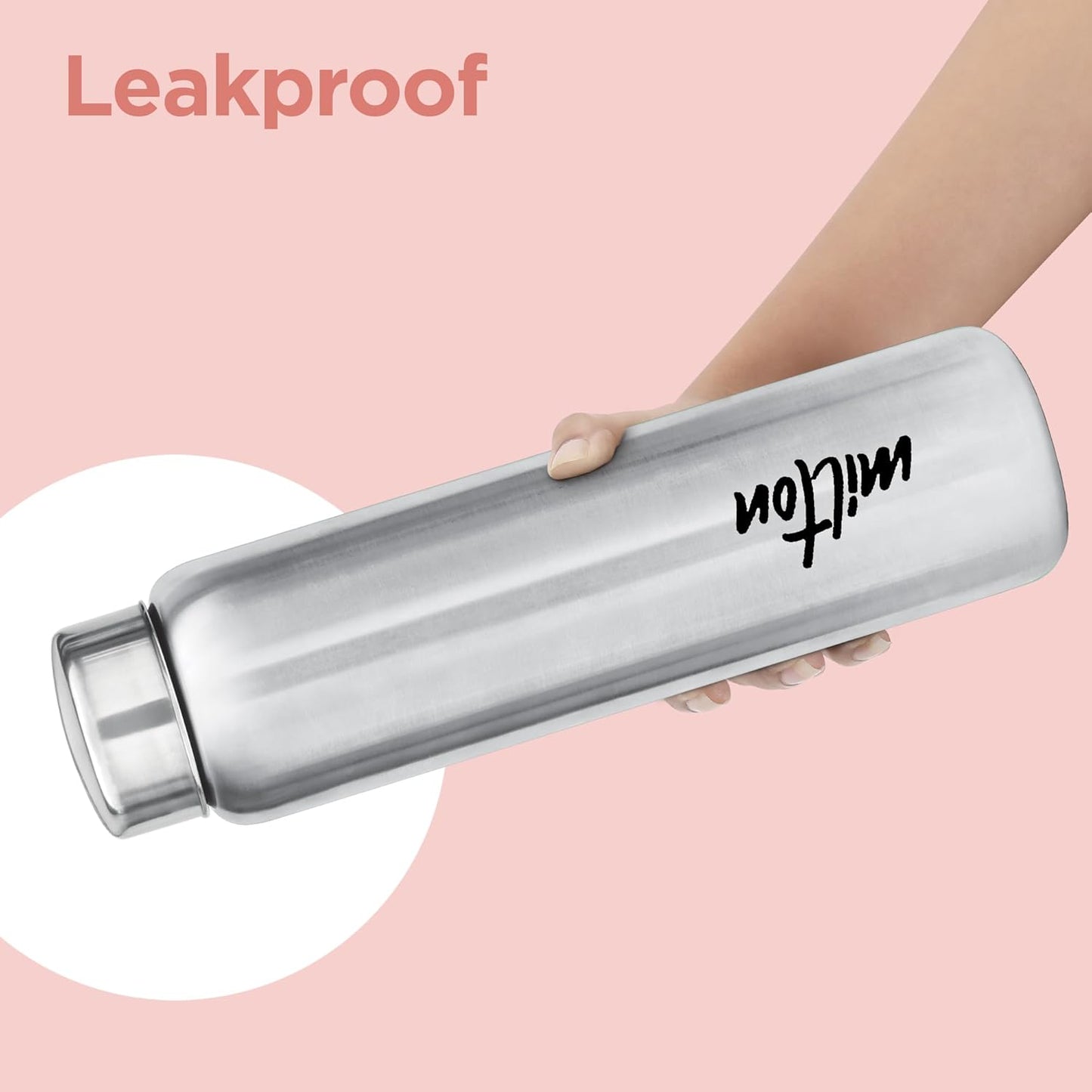 MILTON Aqua 1000 Stainless Steel Water Bottle, 920 ml, Silver | Leak Proof | Office Bottle | Gym Bottle | Home | Kitchen | Hiking | Treking, Travel (Pack of 1)