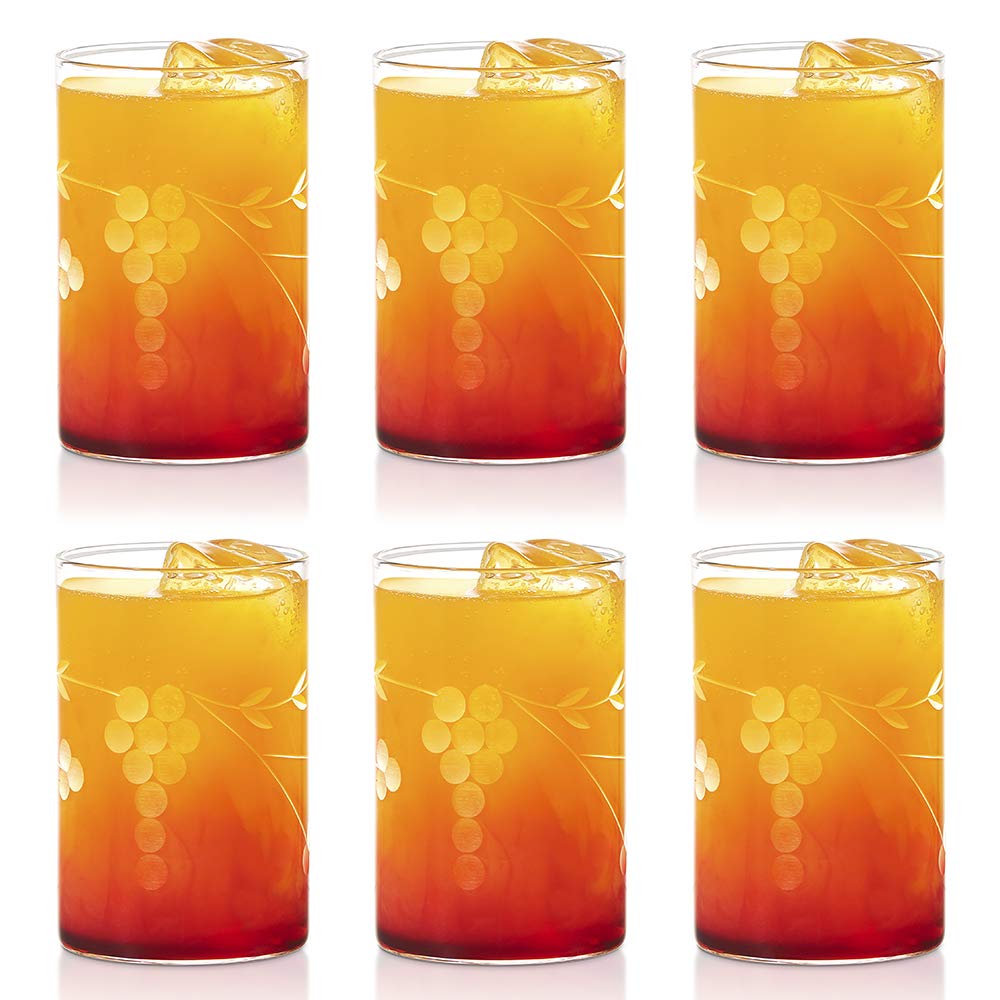 Borosil 295ml 6pc Vision Berry Cut Design Medium Drinking Glass Set | Made in India Borosilicate Glass Tumblers for Water, Cold Drinks, Juice| Microwave & Dishwasher Safe for Dailyuse & Giftin