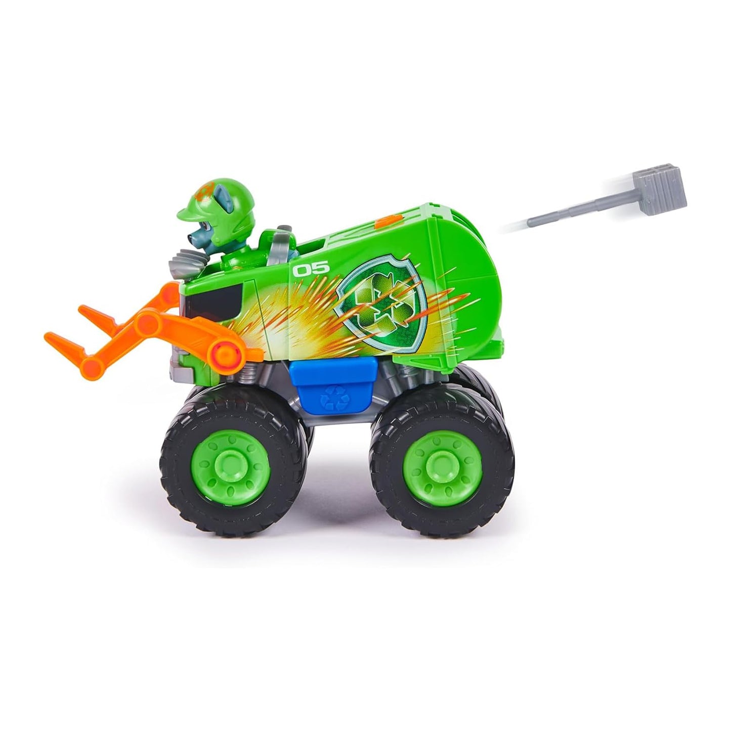 Paw Patrol Rocky Rescue Wheels - Collectable Action Car Figure - 1 Projectiles - Children's Toy for 3 Years and Above
