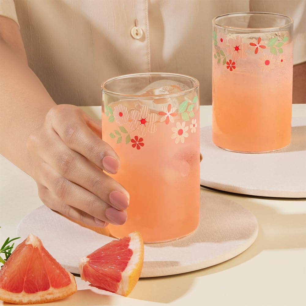 Borosil 295ml Ayana Vision 6pc Transparent Drinking Glass | Borosilicate Glass Tumblers for Water, Cold Drinks, Juice | Flame Proof, Microwave & Dishwasher Safe | for Daily use & Gifting