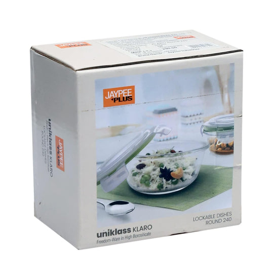Jaypee Plus Klaro Round 400ML Glass Storange Container Transparent