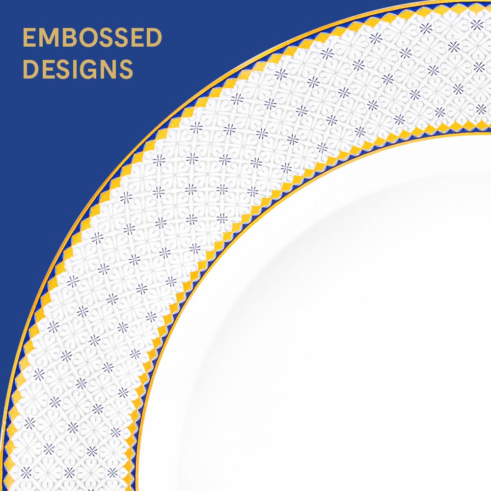 Larah by Borosil Premia Series Kosmia Opalware Dinner Set | 37 Piece for Family of 6 | Microwave & Dishwasher Safe | Bone-Ash Free | Crockery Set for Dining & Gifting | Plates & Bowls | White