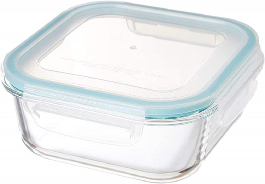 SignoraWare Lock N Store Borosilicate Glass Square Container | Trendy and stylish | Heat Resistant | Air Tight & Spill Proof | Microwave safe | Best for Storing Leftovers (1.1 Ltr | Clear)