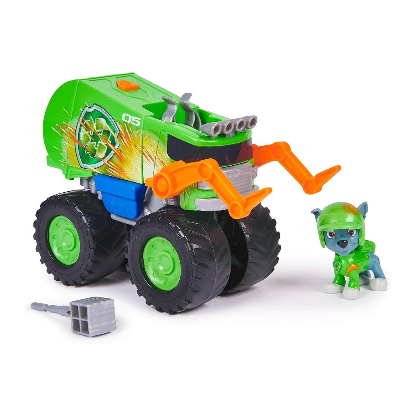 Paw Patrol Rocky Rescue Wheels - Collectable Action Car Figure - 1 Projectiles - Children's Toy for 3 Years and Above