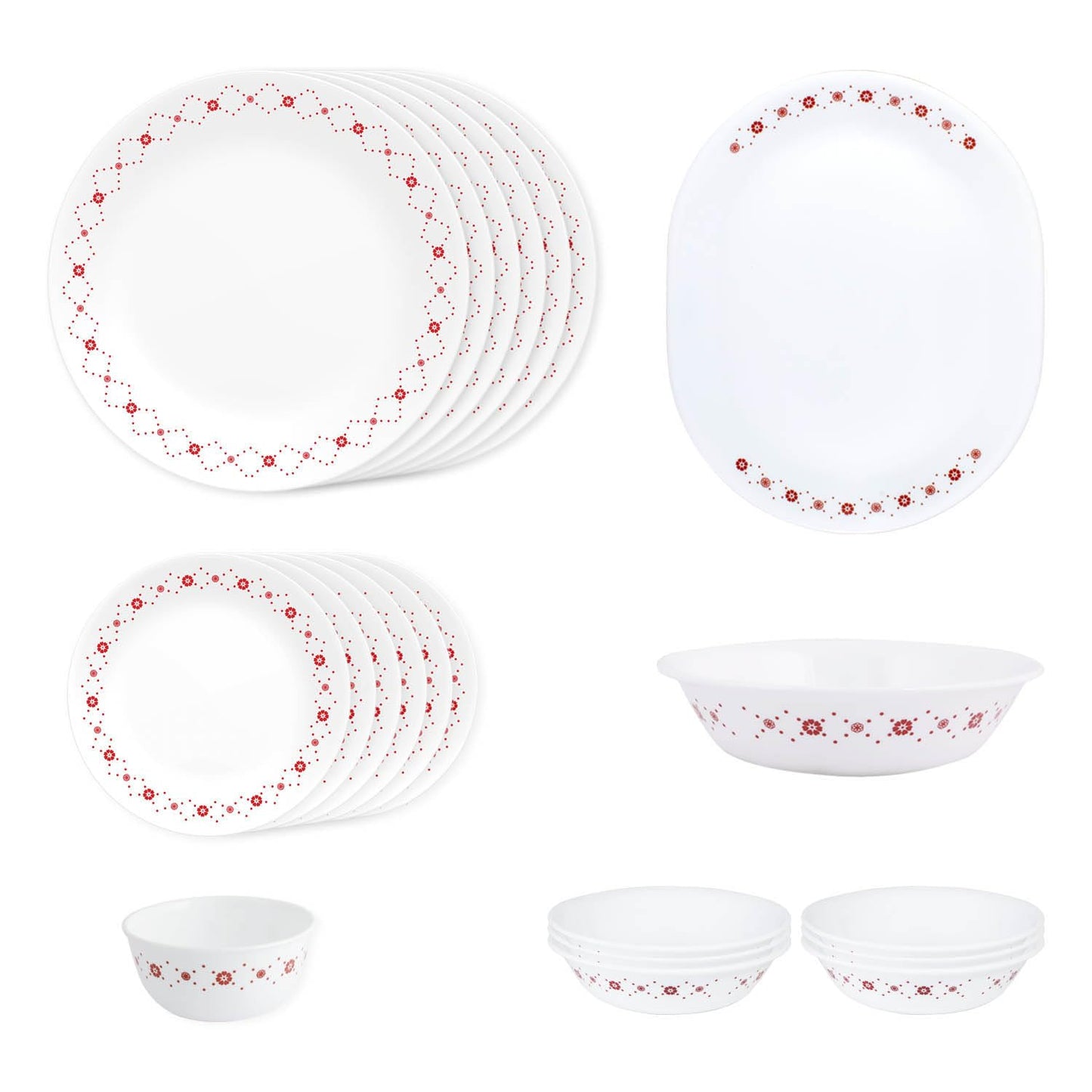 CORELLE Glass 21 Pc Round Dinner Set - Crown