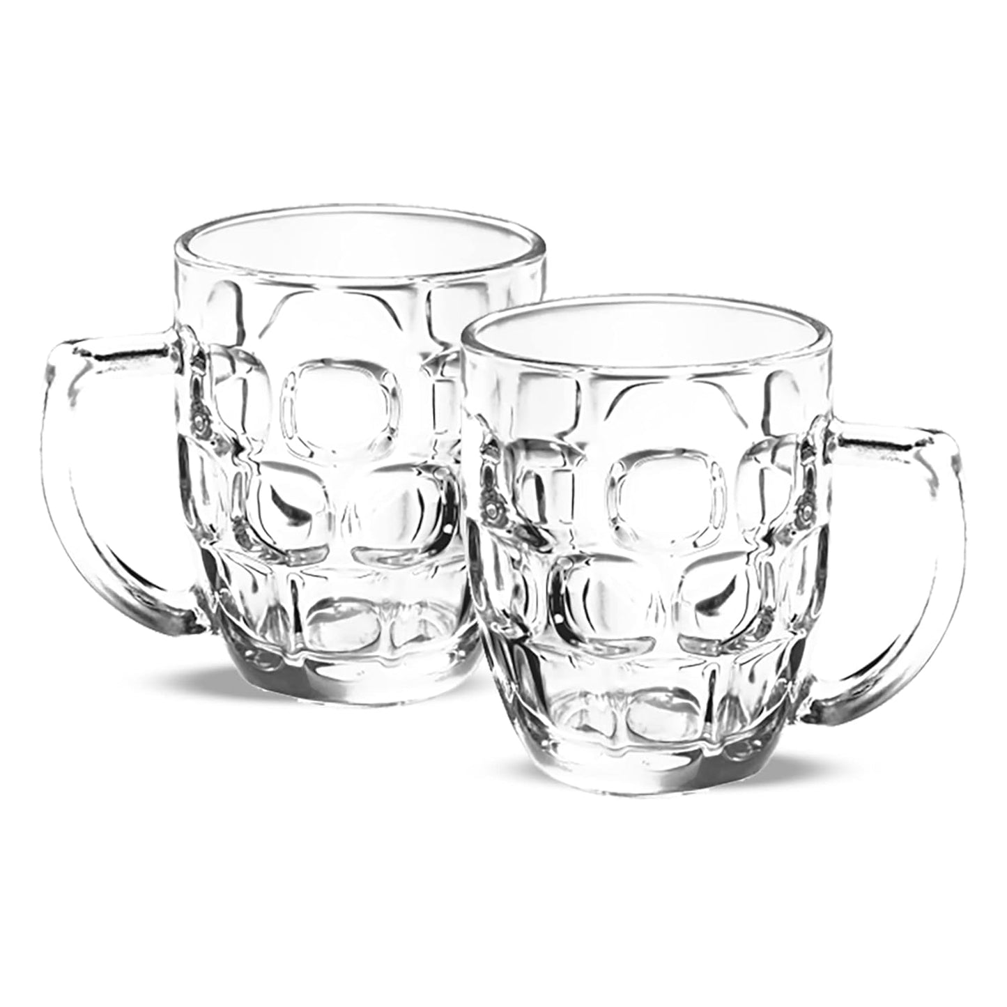 Treo by Milton Cascade Cool Glass Beer Mug, Set of 2, 292 ml, Transparent Glasses for Beer, Drinks, Cocktail