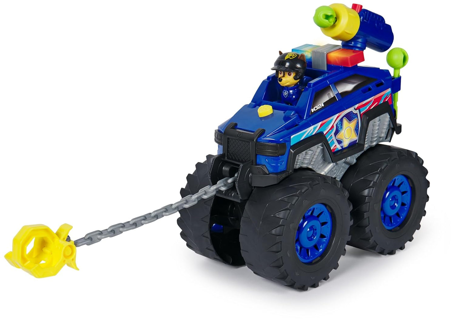 PAW Patrol Rescue Wheels Chases Deluxe Monster Truck with Bullet Drop, Motorised Winch, Lights & Sounds, Toy for Children from 3 Years