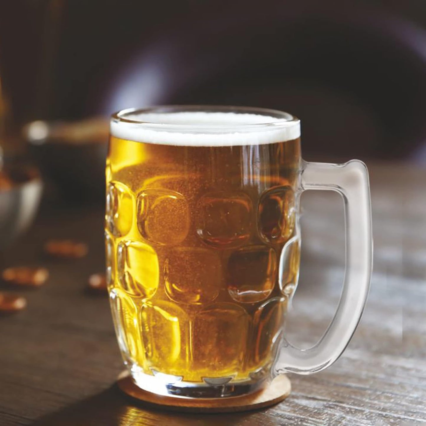 Treo by Milton Cascade Cool Glass Beer Mug, Set of 2, 292 ml, Transparent Glasses for Beer, Drinks, Cocktail