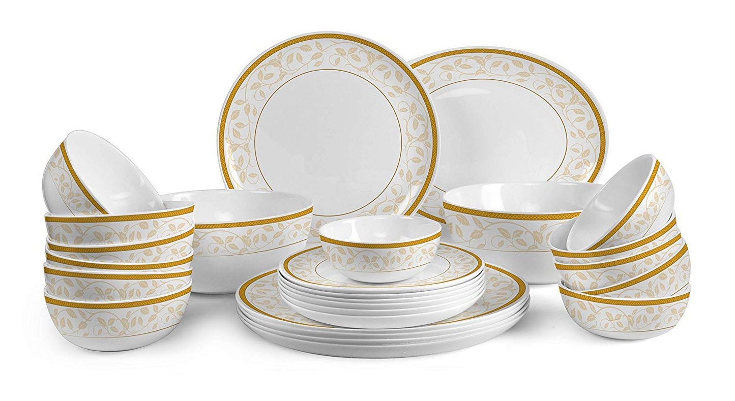 Cello Divine Amber Gold Dinner Set 27 pcs
