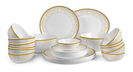 Cello Divine Amber Gold Dinner Set 27 pcs