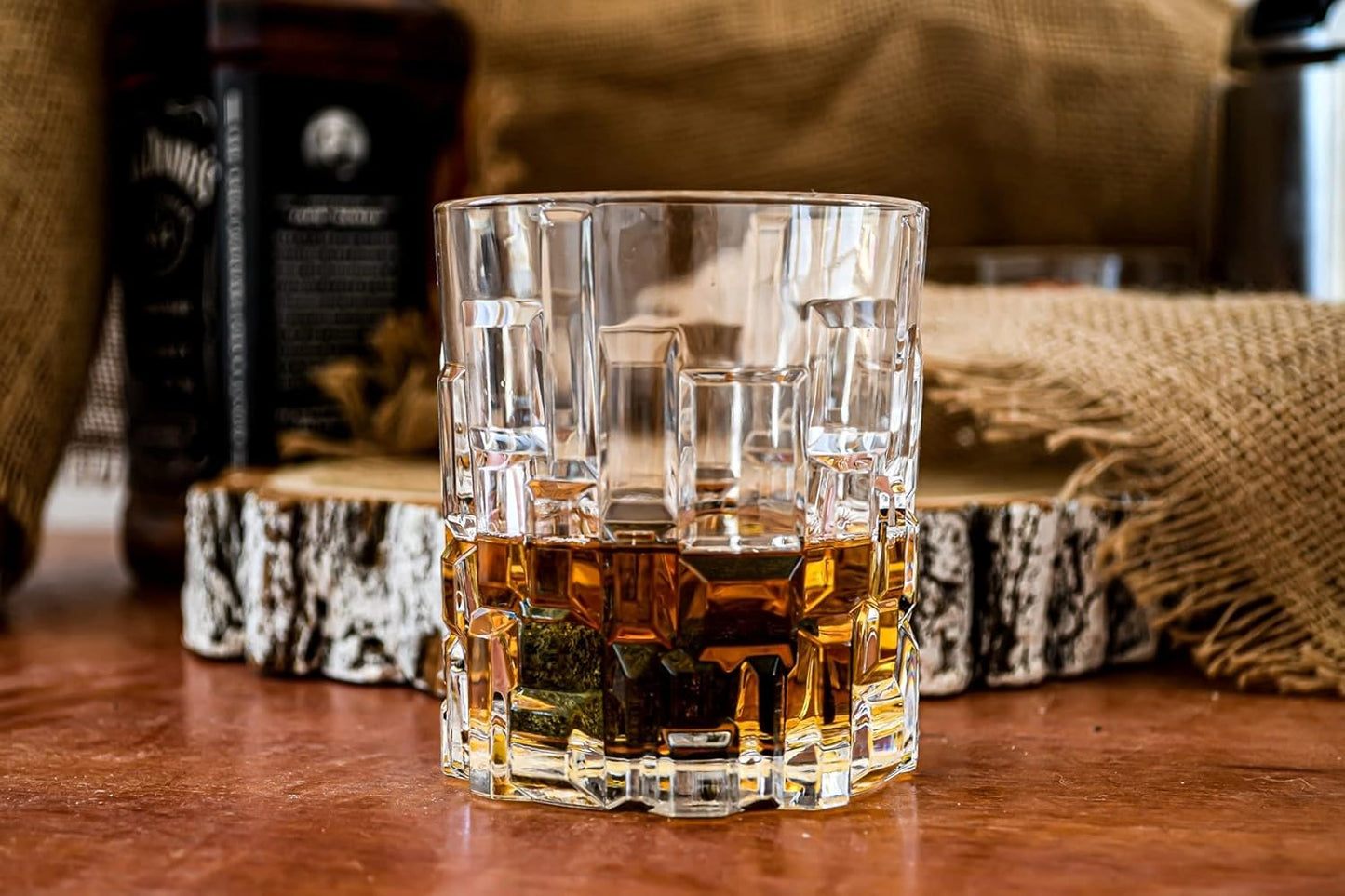 RCR Cristalleria Italiana ETNA Double Old Fashioned Crystal Whiskey Glasses - Set of 6 (330 ml,Italy Made)