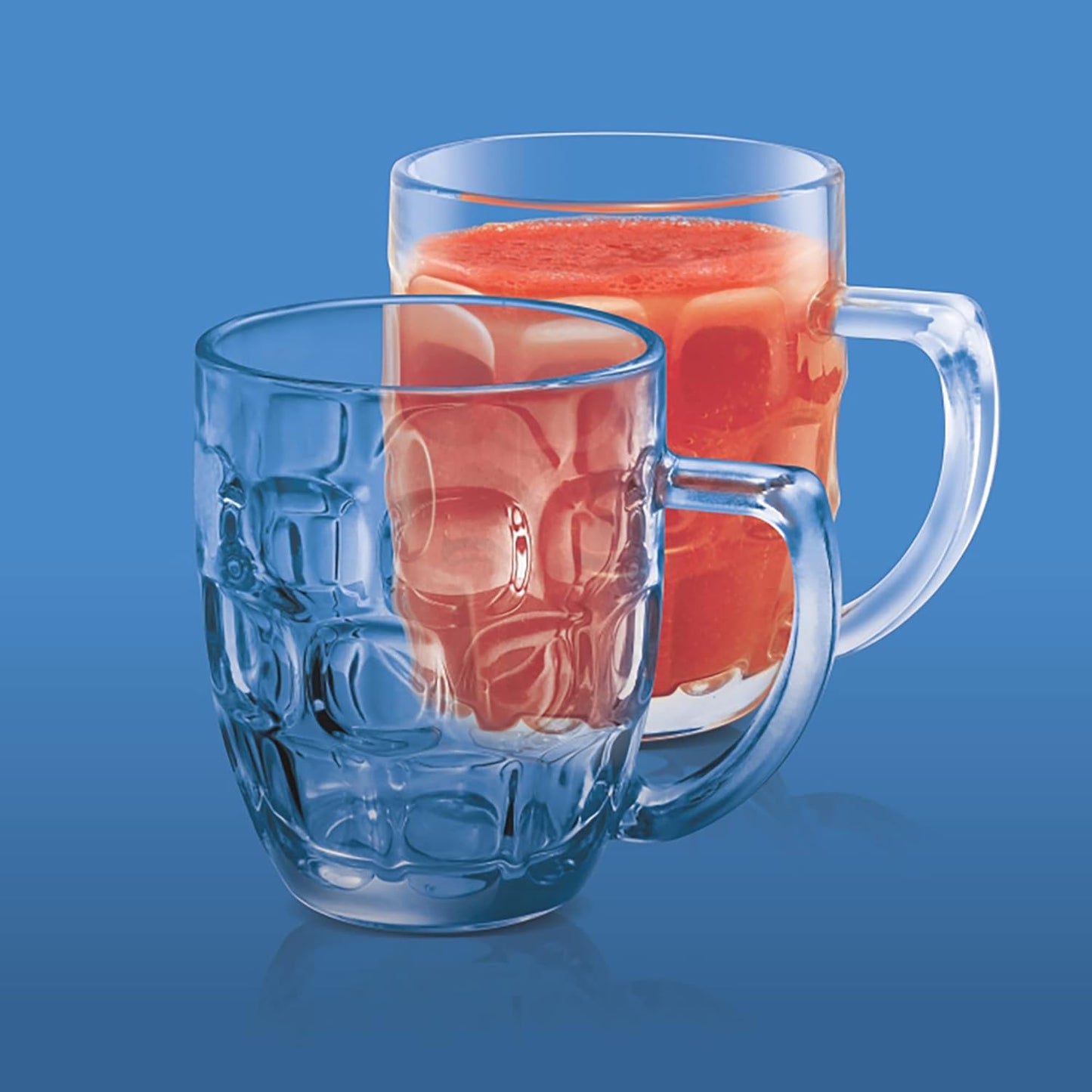 Treo by Milton Cascade Cool Glass Beer Mug, Set of 2, 292 ml, Transparent Glasses for Beer, Drinks, Cocktail
