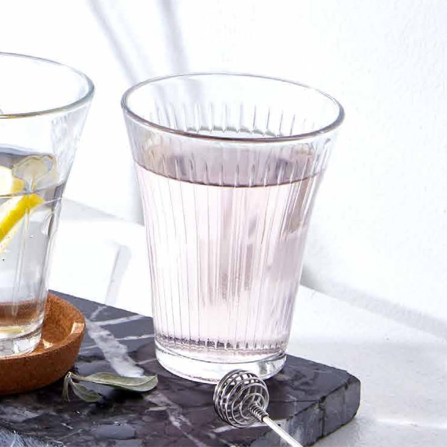 Ocean Space Stripe Hi Ball Glass Set Of 6 300Ml, P03862, Mocktail Glass, Highball Glass, Beverage Glass, Water Glass, Juice Glass