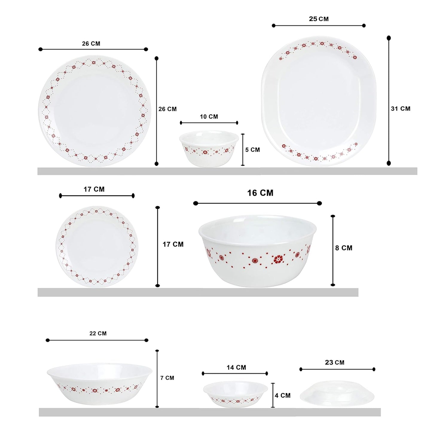 Corelle Crown Glass 30Pcs Dinner Set