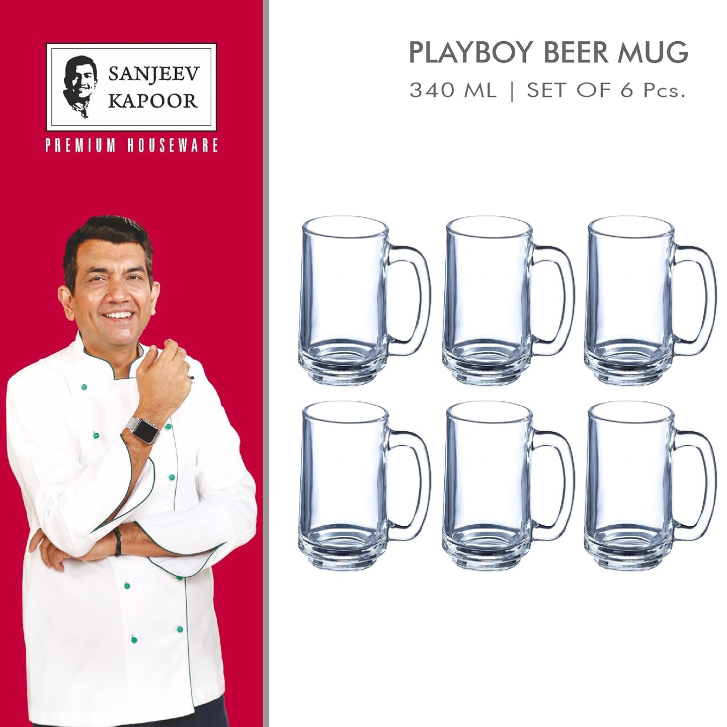 Sanjeev Kapoor Playboy Beer Mug 340 ml
