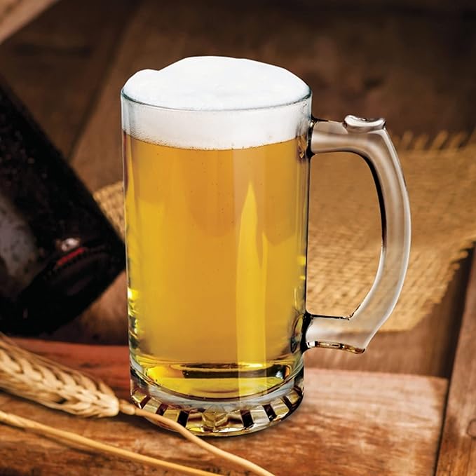 Treo by Milton Thunder Cool Glass Beer Mug, Set of 2, 447 ml Each, Transparent Glasses for Beer, Drinks, Cocktail