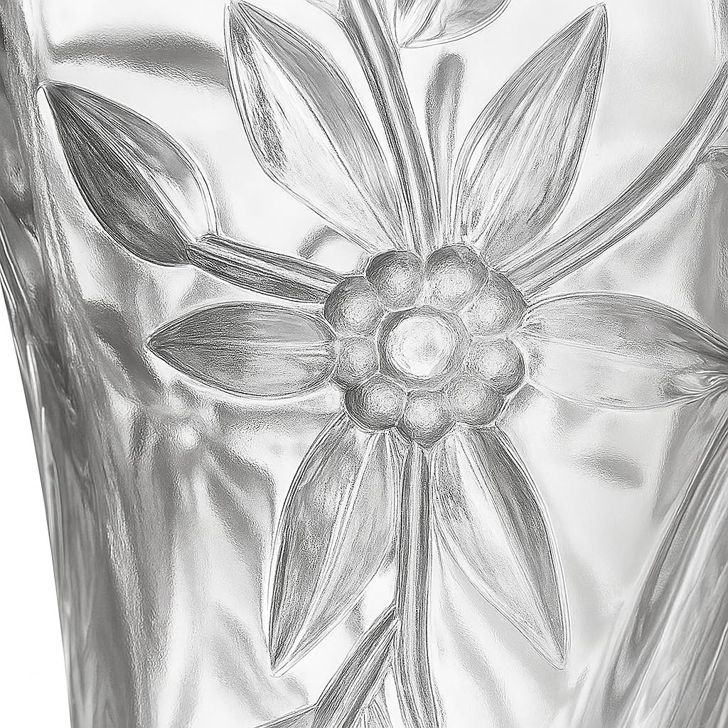 Roxx Arden Crystal Glass Vase – Tall Centerpiece for Living Room & Office Décor