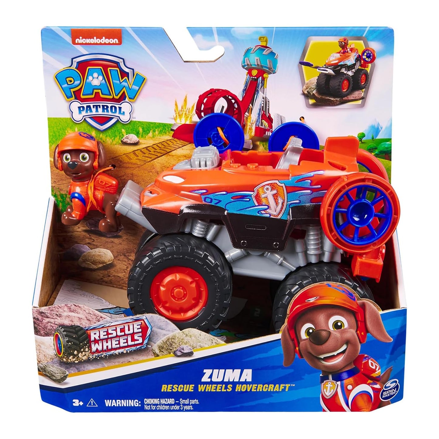 Paw Patrol Zuma Rescue Wheels - Collectable Action Car Figure - 2 Projectiles - Children's Toy for 3 Years and Above