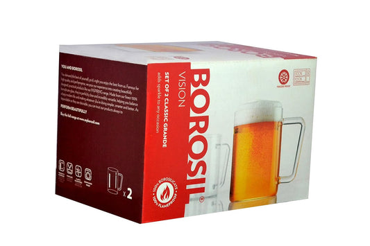 Borosil® Vision Classic Grande Mug 500 ml Set of 2 Made of Borosilicate Glass