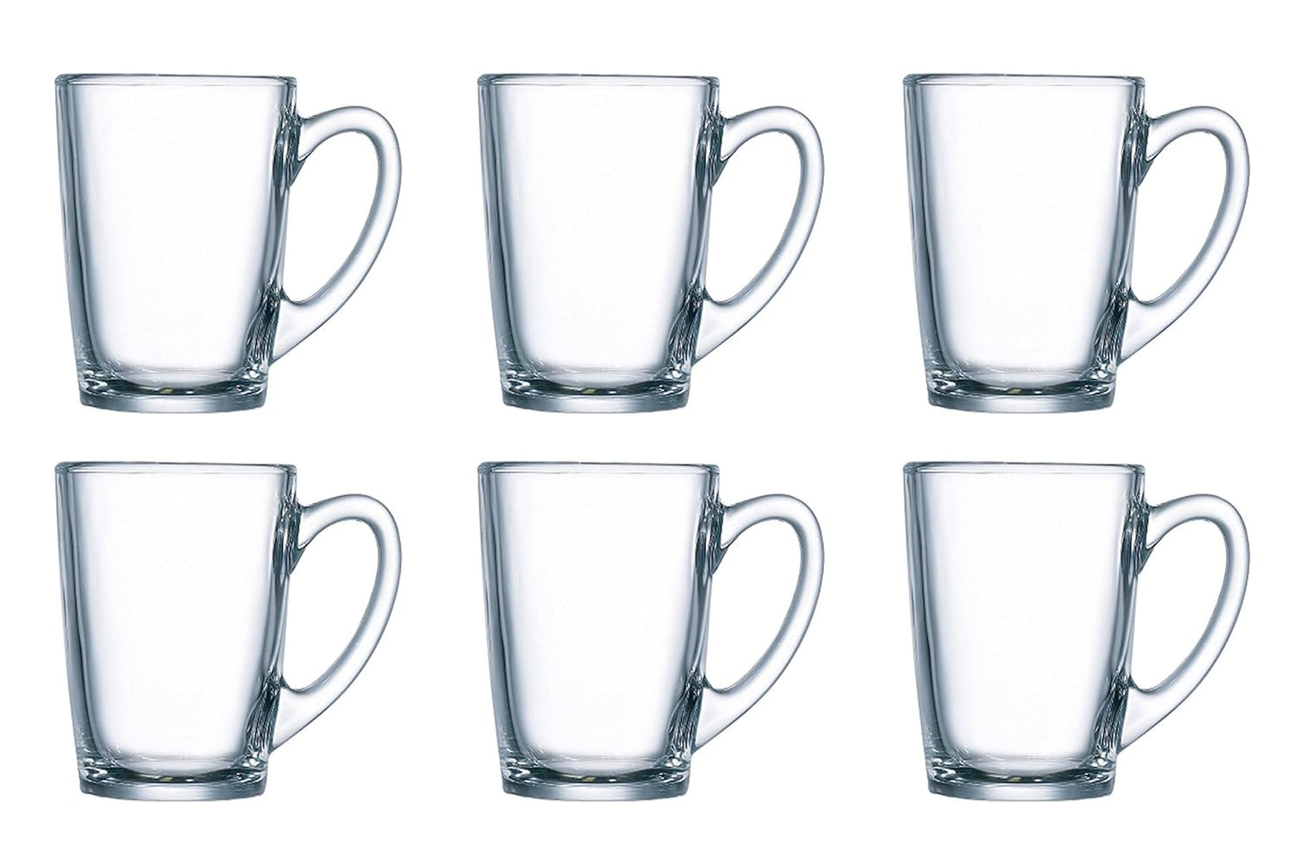 Luminarc - J5973 Temp New Morning Glass Mug Set, 320ml, Set of 6, Transparent