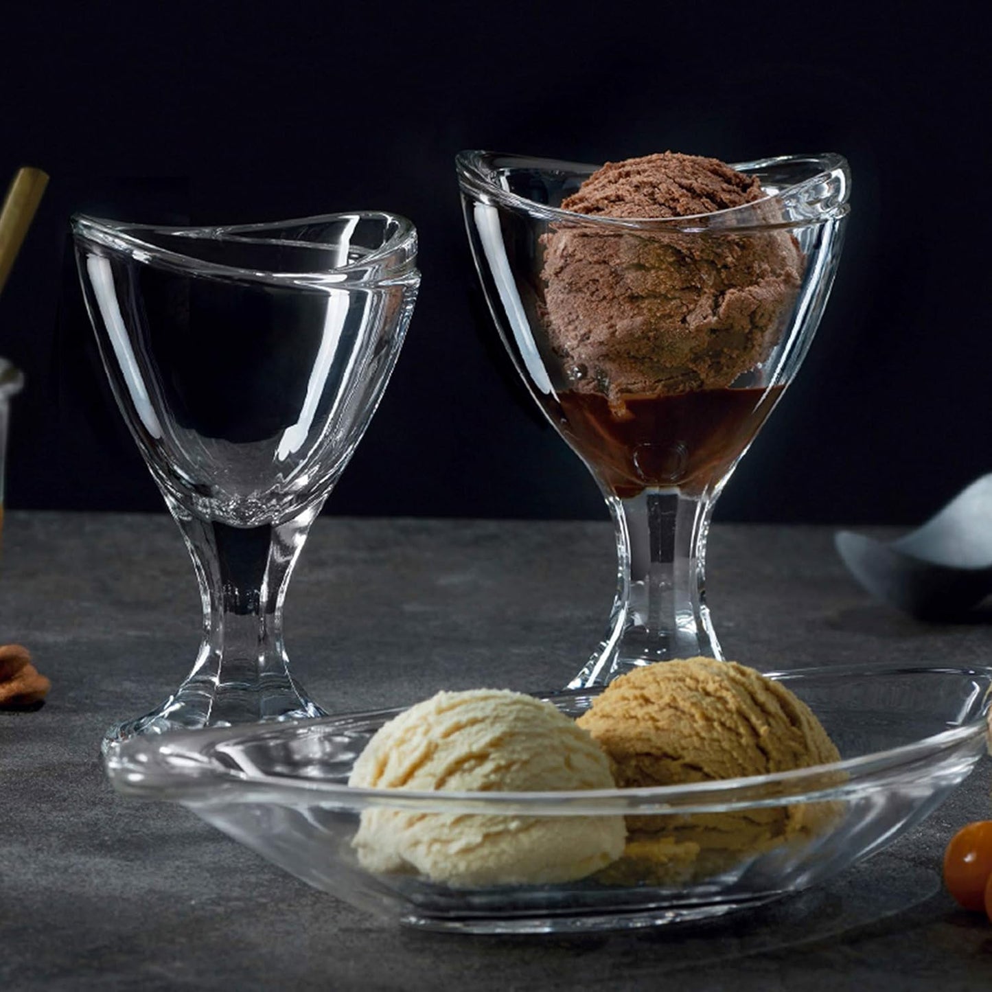 OCEAN DELIGHT SUNDAE CUP 6 3/4 OZ, Clear,P02618, 6 PC SET